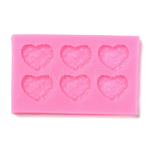 DIY Heart Patterns Cookie Food Grade Silicone Fondant Molds DIY-F072-14-1