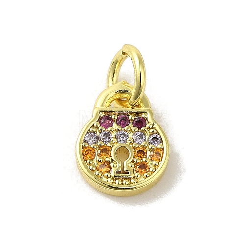 Brass Micro Pave Cubic Zirconia Charms KK-M283-28B-02-1