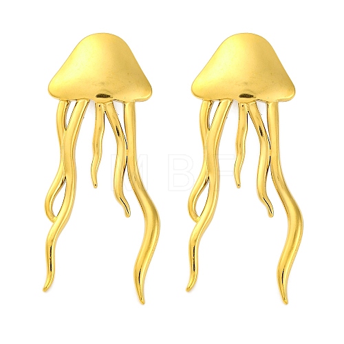 Ion Plating(IP) 304 Stainless Steel Jellyfish Stud Earrings EJEW-D281-29G-1