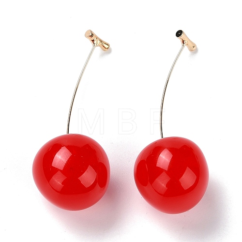 Lifelike Cherry Dangle Stud Earrings X-EJEW-F274-01D-1