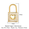Brass Micro Pave Clear Cubic Zirconia Pendants ZIRC-OY001-19G-2