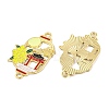 Rack Plating Alloy Enamel Oval Connector Charms FIND-M020-07G-01-2