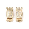 Brass Micro Pave Clear Cubic Zirconia Box Clasps KK-L255-02G-05-1