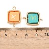CCB Plastic Frame with Polymer Clay Letter Beads Square Links Connector Charms KK-D103-07G-3
