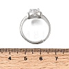 Brass Micro Pave Clear Cubic Zirconia Cuff Open Rings CU-CBA5C10-12P-5
