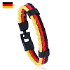 Flag Color Imitation Leather Triple Line Cord Bracelet with Alloy Clasp GUQI-PW0001-087F-1