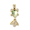 Brass Micro Pave Cubic Zirconia Pendants KK-K375-27G-23-1