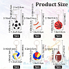 42pcs 6 Style Sports Goods PVC Pendant Keychain KEYC-CP0001-08-2