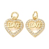 Valentine's Day Brass Micro Pave Clear Cubic Zirconia Charms CU-E003-17G-D-1