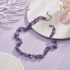 Natural Amethyst Chips Beaded Necklaces NJEW-JN04275-02-3
