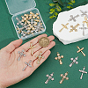 36Pcs 6 Styles Alloy Rhinestone Pendants FIND-NB0006-74-3