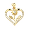 Valentine's Day Brass Micro Pave Clear Cubic Zirconia Pendants KK-A293-19A-G-1