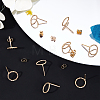 20Pcs Long-Lasting Plated Brass Ring Stud Earrings for Women KK-BBC0003-41-4