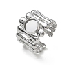 304 Stainless Steel Cuff Ring Components SA-CBA37BC-18A-P-1