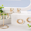 Kissitty 3 Pairs 3 Style Natural Pearl Beaded Hoop Earrings for Girl Women EJEW-KS0001-02-21