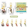 6Pcs 6 Style Alloy Enamel Koi Fish & Maneki Neko Pendant Decorations HJEW-PH01618-2