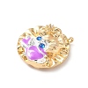 Brass Micro Pave Cubic Zirconia Enamel Pendants KK-L250-08G-12-2