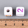 Opaque Acrylic European Large Hole Beads SACR-N020-01A-03-4