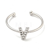 Rack Plating Brass Open Cuff Rings for Women RJEW-F162-02P-V-2