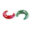Christmas UV Plating Printed Opaque Acrylic Beads MACR-N018-07-2