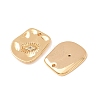 Brass Micro Pave Clear Cubic Zirconia Charms CU-CBAD58F-01G-3