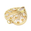 Rack Plating Brass Clear Cubic Zirconia Pendants KK-M293-15G-2