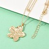 Alloy Flower Pendant with Iron Chain Double Layer Necklaces for Women NJEW-A066-02G-3