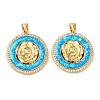 Rack Plating Brass Micro Pave Cubic Zirconia Pendants KK-P268-11B-G-2