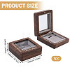 Wood Badge Storage Boxes with Visible Window and Magnetic Lid CON-WH0107-101B-2