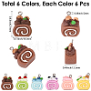 36Pcs 6 Colors Opaque Resin Pendants RESI-SC0006-65-2