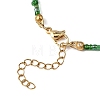 Brass Pave Clear Cubic Zirconia Fairy Pendant Round Shell Pearl & Flower Natural Freshwater Shell & Glass Seed Beaded Necklaces for Women NJEW-JN05643-5