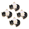 Light Gold Tone Alloy Enamel Pendants ENAM-N056-189-1