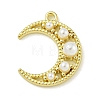 Zinc Alloy Acrylic Pearl Pendants PALLOY-F310-06G-02-1