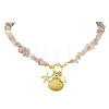 Ocean 304 Stainless Steel Shell Shape Starfish & Shell Pearl Pendant Necklaces NJEW-JN06023-3