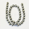 Non-magnetic Synthetic Hematite Beads Strands G-S096-12mm-3-2