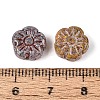 Picasso Baking Paint Glass & Golden Enlaced Beads DGLA-T004-71M-3