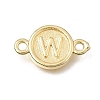 Brass Disc with Initial Links Connector Charms KK-E802-36G-W-1