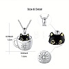 Black Cat in Cup Alloy Enamel Pendant Necklaces for Women FS-WG88A58-01-3