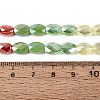 Electroplate Imitation Jade & Opaque & Transparent Glass Beads Strands EGLA-Q135-6x8MM-01C-5