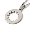 Non-Tarnish 201 Stainless Steel Hollow Sun Pendant Necklace with Cable Chains NJEW-Q317-31P-2