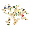 Alloy Rhinestone Pendants FIND-I366-01G-2