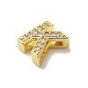 Brass Micro Pave Cubic Zirconia Beads KK-H487-25G-11-2