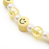 Polymer Clay Smile Face Beaded Mobile Straps HJEW-JM00414-3