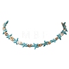Ocean Natural Spiral Shell & Dyed Synthetic Turquoise Starfish Beaded Necklaces NJEW-JN06305-2
