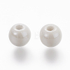 Pearlized Handmade Porcelain Round Beads X-PORC-S489-6mm-01-2