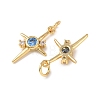 Brass Micro Pave Cubic Zirconia Pendants KK-C143-43C-G-3