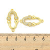 Rack Plating Brass Micro Pave Clear Cubic Zirconia Oval Connector Charms KK-P270-18G-3
