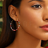 Bohemian Handmade Glass Seed Beads Hoop Earrings XQ3444-2-6