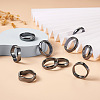 15Pcs 15 Styles Synthetic Hematite Plain Band Finger Rings RJEW-BY0001-01-5