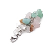 Natural Rose Quartz & Prehnite & Labradorite & Apatite Chip Beads Pendant Decorations HJEW-JM02124-03-4